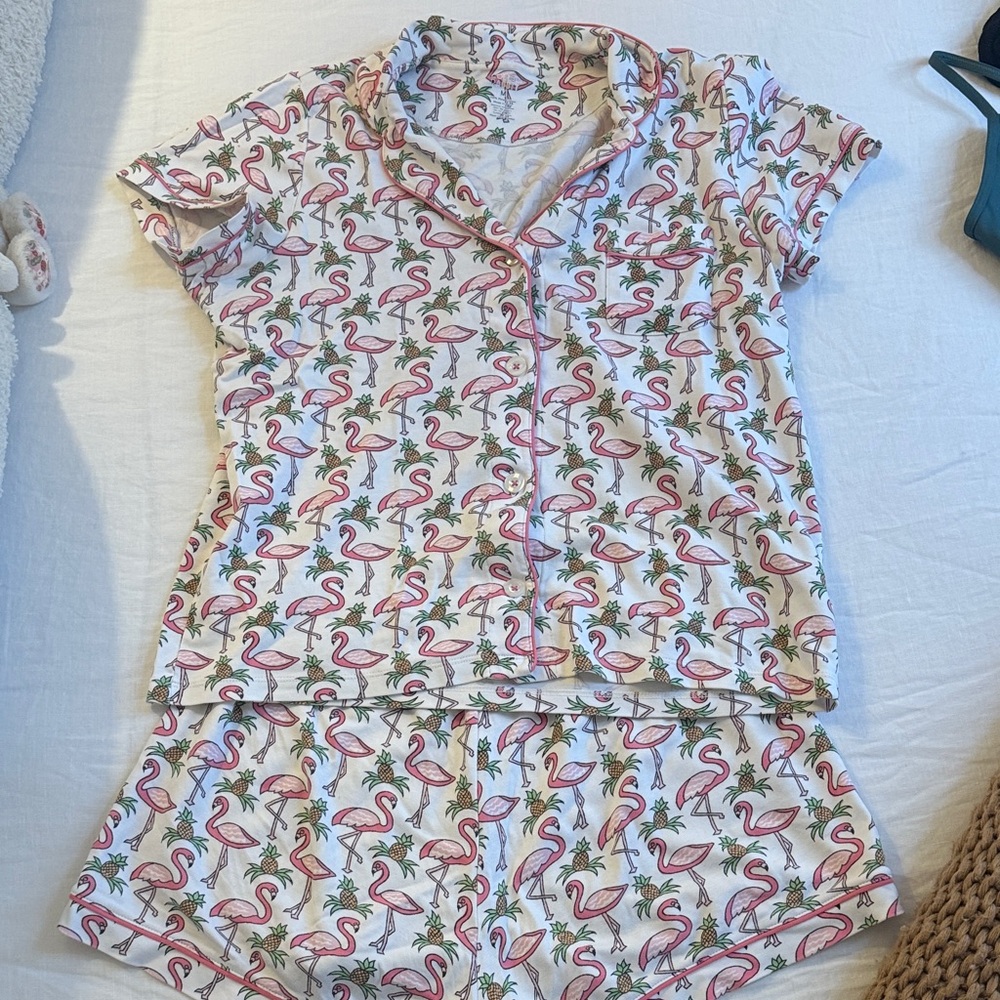 Roller Rabbit Flamingo Print Women's Pajama Set size medium